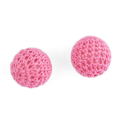 Pink Round Crochet Beads