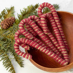 Set of Rustic Jute Candy Cane Ornaments