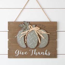 "Give Thanks" Wood Holiday Sign