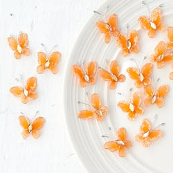 Miniature Orange Nylon Butterflies
