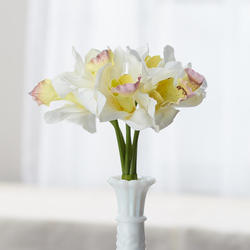 Cream Artificial Boat Orchid Bouquet
