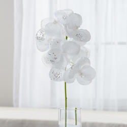 Artificial White Phaleanopsis with Pearls and Mica