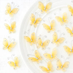 Bulk Silver and Gold Nylon Artificial Butterflies