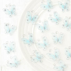 Bulk Light Blue Nylon Artificial Butterflies