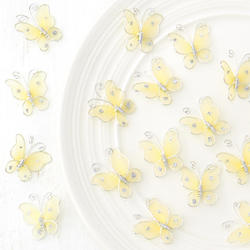 Bulk Yellow Nylon Artificial Butterflies