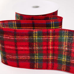 Flannel Christmas Plaid Wired Ribbon