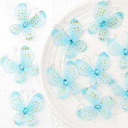 Blue Nylon Artificial butterflies