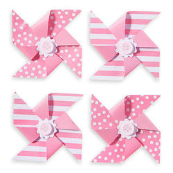 Pink Paper Pinwheel Embellishments