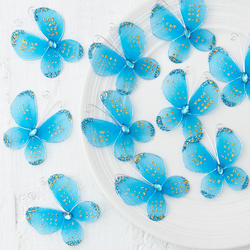 Turquoise Nylon Artificial butterflies