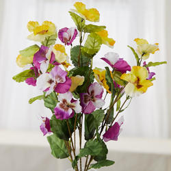 Purple and Yellow Artificial Pansy Bush