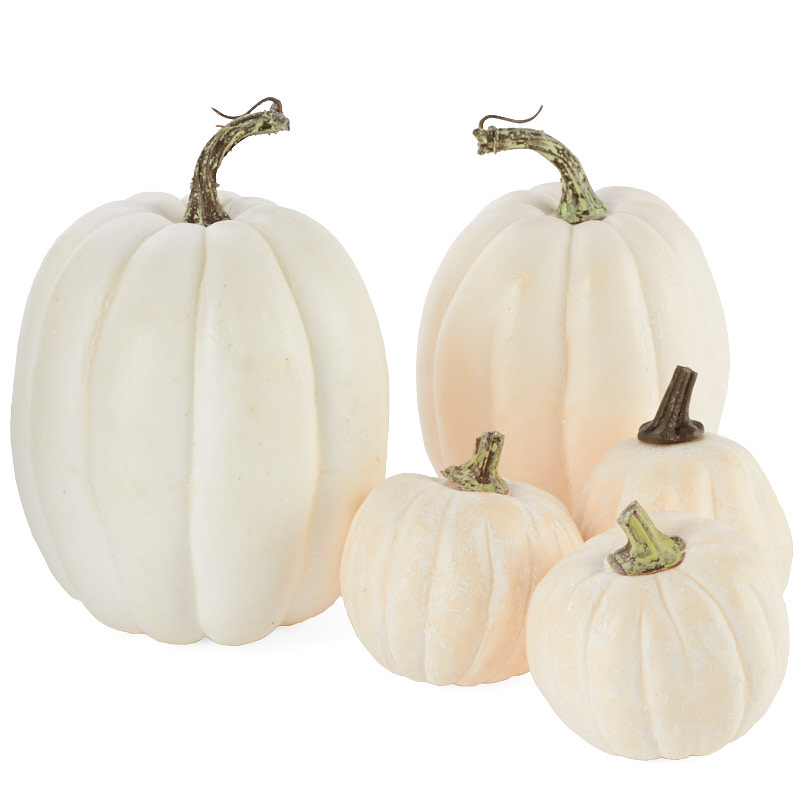 Assorted Harvest White Artificial Pumpkins - Pumpkins - Fall and