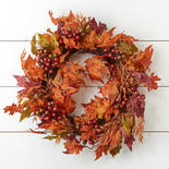Autumn Artificial Maple and Berry Wreath