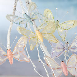 Pastel Glittered Artificial Butterflies