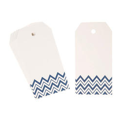 White with Navy Chevron Gift Tags