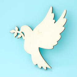 Unfinished Wood Peace Dove Cutout