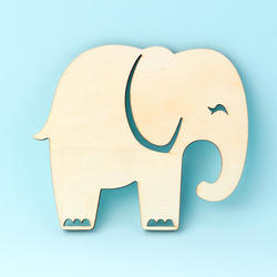 Unfinished Wood Elephant Cutout