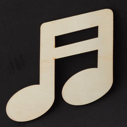 Unfinished Wood Double Bar Music Note Cutout