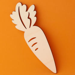 Unfinished Wood Carrot Cutout