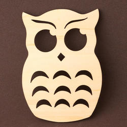 Laser Cut Unfinished Wood Owl Cutout