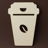 Unfinished Wood Coffee Cup Cutout