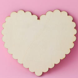 Unfinished Wood Scalloped Heart Cutout