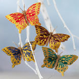 Assorted Gold Glittered Artificial Monarch Butterflies