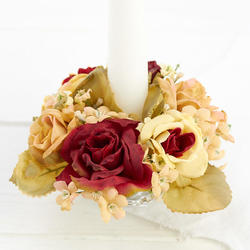 Artificial Rose and Gypsophila Candle Ring