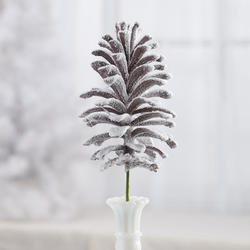 Flocked Artificial Pinecone Pick