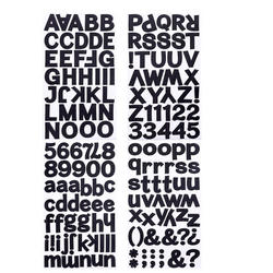 Black Block Font Alphabet and Numbers Stickers