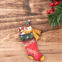 "Welcome Friends" Christmas Stocking Ornament