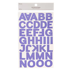 Sapphire Blue Block Font Letter and Numbers Stickers