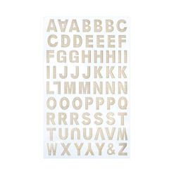 Gold Foil Embossed Dot Font Letter and Numbers Stickers