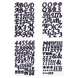 Black Elegant Font Letter and Numbers Stickers