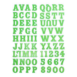 Green Zebrawood Font Letter Stickers
