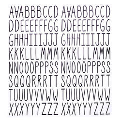 Black Narrow Handwriting Font Letter Stickers