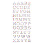 Block Floral Font Chipboard Letter Stickers