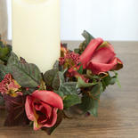 Rust Artificial Rose Candle Ring