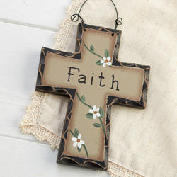Rustic "Faith" Cross Ornament