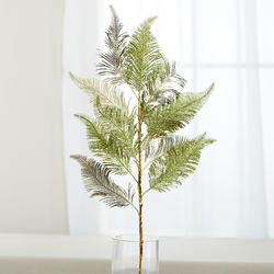 Green and Gold Glittered Artificial Fern Spray