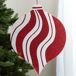 Jumbo Foam Red and White Striped Ornament