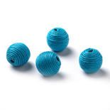 Teal Corded Round Beads