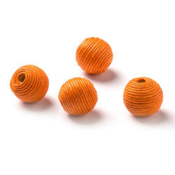 Orange Corded Round Beads