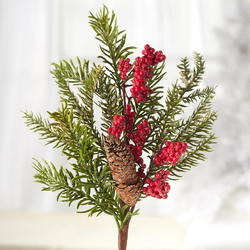 Pine Spray with Berries and Ice