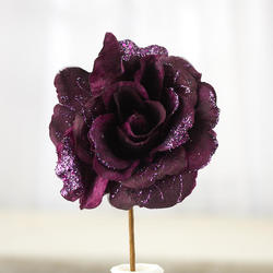Purple Rose Pick with Glitter
