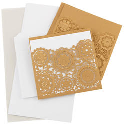 Touch of Lace Laser Cut Gold Invitation Set