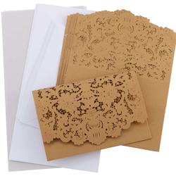 Touch of Lace Laser Cut Gold Invitation Set