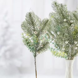 Glittered Artificial Pine and Pearl Picks