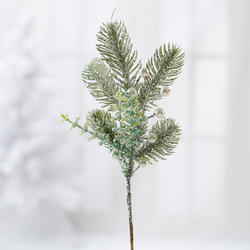 Glittered Artificial Pine and Pearl Pick