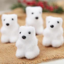Set of Flocked Polar Bears