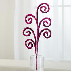 Fuchsia Sequined Artificial Fiddlehead Frond Spray